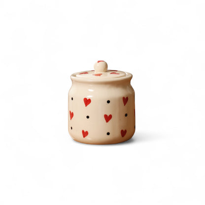 Cute Ceramic Jar with Lid – 750ml | For Sugar, Tea & Snacks