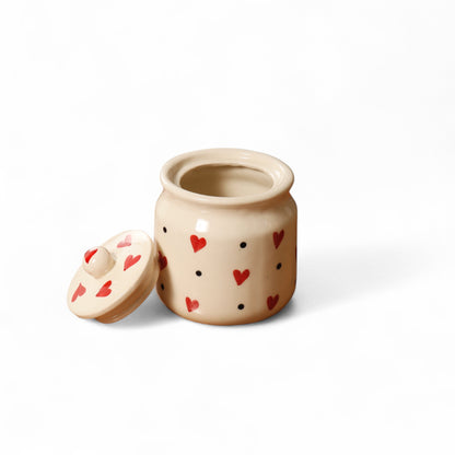 Cute Ceramic Jar with Lid – 750ml | For Sugar, Tea & Snacks