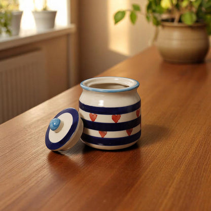 Cute Pottery Jar for Coffee, Tea & Sugar – 750ml of Style and Function